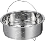 DOITOOL Stainless Steel Steamer Basket for Pot, 8.65inch/22cm Vegetable Steamer Basket Insert Steaming Rack with Handle, Vegetables Fruit Strainers and Colanders for Home Kitchen Cooking