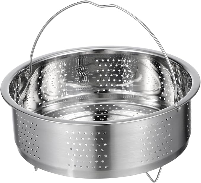 DOITOOL Stainless Steel Steamer Basket for Pot, 8.65inch/22cm Vegetable Steamer Basket Insert Steaming Rack with Handle, Vegetables Fruit Strainers and Colanders for Home Kitchen Cooking