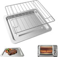 Toaster Oven Accessories for Hamilton Beach Easy Reach 4 Slice Countertop Toaster Oven, 10.9×9.2 IN Food Grade Stainless Steel Toaster Oven Replacement Parts Sheet Pan Tray Rack, Dishwasher Safe