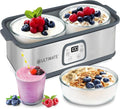 Ultimate Probiotic Yogurt Maker w/Adjustable Time & Temp Control - Make Trillions of Live Probiotics (Two 1-Quart Containers) - Best Xmas Gifts & Presents for Men & Women - ULTIMATE LIFETIME WARRANTY
