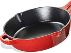 Cuisinart 12-Inch Cast Iron Chicken Fryer with Lid, 4.5 Quart Capacity, Porcelain Enameled Interior, Oven Safe, Induction Compatible, Red Gradient