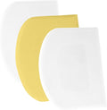 SURDOCA Dough Scraper Bench Scraper - 3P 9.5x6.1" Plastic Flexible Bowl Scraper, Sharp Edge & Angles Cake Scraper. Non-Slip Bakeware Decorating Tools Sculpting & Modeling Tools - White+Yellow+White