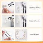 Bilillo 3-Piece Stainless Steel Wall Plate Hangers, 10/12/14 Inch Invisible Decorative Wire Plate Holders with 3 Pieces Wall Hooks for 8 to 16 Inch (Black)
