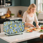 Lemon Daisy Print Toaster Oven Heavy Duty Cover with Pockets, Dust-proof Anti Fingerprint Microwave Oven Cover, Air Fryer Covers for Kitchen Counter (Large-18.5*22.5*12.99 inches)