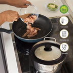 Ydeapi Universal Lid for Pots, Pans and Skillets, Pot Lid With Heat Resistant Silicone Rim and Tempered Glass,Fits 6.5", 7", 8" Diameter Pots and Pans