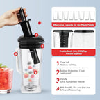Heavy Duty Household Grade Smoothie Juicer,Adjustable Speed Countertop Smoothie Mixer,Low Noise Self-cleaning Blender 24000-26000rpm 2L/68oz (Black)