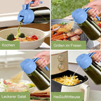 YARRAMATE 16oz/470ml Dark Green Oil Sprayer for Cooking with Stickers, Food-grade Premium 2 in 1 Olive Oil Dispenser Bottle for Kitchen Gadgets, Air Fryer, Salad, Frying, BBQ (SkyBlue)