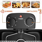 Deep Fryers with Triple Baskets - Simoe 5.3QT/21 Cup Electric Large Fryer, Friteuse 1700W Stainless Steel Deep Fryer with Lid, Adjustable Temperature & Timer & View Window, Professional Grade