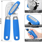 Beneno Heavy Duty Hand Can Opener Manual with Magnet, Durable Sharp Carbon Steel Blade Smooth Cutting, Big Effort-Saving Knob & Soft Grip Handle, Multifunctional Bottle Opener, Klein Blue