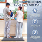 4/5 Inch Thick Kitchen Mats for Floor, StepRite Kitchen Rug for Standing Desk, Non-Slip, Thicker, Stain & Water Resistant, Comfort Anti Fatigue Floor Mat for Home, Kitchen, Office - Grey,32 * 20''