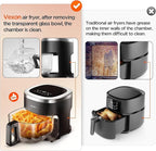Vexon 4.5QT Air Fryer, 1200W Compact Hot Air Cooker with Visible Window, Nonstick Basket, Digital Touch Screen, Oil-Less Electric Air Fryer Oven for Healthy Cooking (Black)