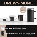 VINCI Micro Café Smallest Single-Serve Glass Coffee Brewer | Compatible with K-Cups, Pods & Ground Coffee | Enclosed & Circle Flow Brewing for Hotter, Richer Flavor | Brews 4oz to 20oz (Black)