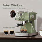 SUMSATY Espresso Machine 20 Bar Espresso Maker with Milk Frother Steam Wand, Professional Expresso Machine for Home Cappuccino & Latte Maker, Retro Coffee Maker with 61oz Water Tank, Matcha Green
