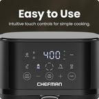 Chefman Air Fryer – 4 QT Compact Airfryer for Quick & Easy Meals in Minutes, Features Hi-Fry Technology for Extra Crisp, Touchscreen Controls with 4 Presets, Nonstick & Dishwasher Safe Basket - Black