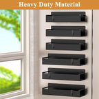 HuggieGems 6 Pack Magnetic Spice Rack Organizer for Refrigerator and Oven, Matt Black Fridge Organizers and Storage for Kitchen