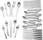Lenox Lachlan 65-Piece Flatware Set, 10.45 LB, Metallic