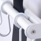 Dseap Pot Rack - Pots and Pans Hanging Rack Rail with 8 Hooks, Double Bars, Pot Hangers for Kitchen, Wall Mounted, White
