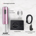 Secura Electric Wine Opener, Automatic Electric Wine Bottle Corkscrew Opener with Foil Cutter, Rechargeable (Rose Gold)