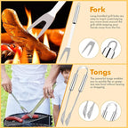 Grill Utensils Set,15 Pcs Stainless Steel BBQ Accessories Set, Portable Professional Grill Tool, Perfect Grill Kit Gift for Outdoor with Bag