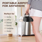 Coffee Carafe for Keeping Hot - Gezoss 85OZ / 2.5L Airpot Coffee Dispenser with Pump - Large Coffee Carafe for Hot Drinks Tea Liquid - Insulated Stainless Steel Hot Water Beverage Urn for Parties
