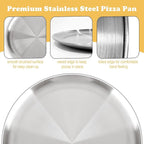 AWTBDP Pizza Pan 10 Inch Set of 2 for Oven, Non-Stick Stainless Steel Pizza Steel, Durable Non-Toxic Round Pizza Pans for Cookie Pizza Pie Cake, Dishwasher Safe & Easy Clean