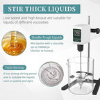 OS-5S Digital Overhead Stirrer 10L(H₂O) Lab Stirrer H-Base Stainless Steel Stand & 1 Stirring Paddle | 100-1200RPM,10000 mPas,Timing 1min-24h