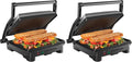 Chefman Panini Press Grill and Gourmet Sandwich Maker NonStick Coated Plates,Opens 180 Degrees to Fit Any Type or Size of Food,Stainless Steel Surface and Removable Drip Tray,4 Slice,Black,(Pack of 2)