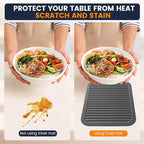 Silicone Trivet Mats 2 Heat Resistant Pot Holders Multipurpose Non-Slip Hot Pads for Kitchen Potholders, Drying mat, Jar Opener, Spoon Holder, Coaster.(Dim Grey)