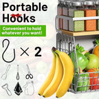 Magnetic Shelf for Fridge with Wood Lid, Fruit Potato and Onion Storage Bins, Pantry Organizers & Storage, Large Container Magnetic Spice Rack for Refrigerator, Kitchen Counter (Silver-gray, 1)