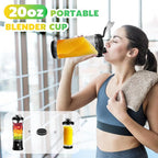 Portable Blender with Insulated Carrying Case & Recipe Book for Shakes and Smoothies, 20 OZ Personal Juicer Electric Protein Shaker Bottle, Mini Small Blender Cup with USB-C Rechargeable, Travel Lid