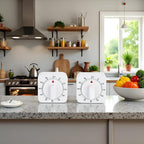 2Pcs White 60-Minute Mechanical Kitchen Timer Clock with Loud Alarm - Wind Up Visual Cooking Clock, No Batteries Required - Ideal for Cooking, Thermometers and Timers, Baking and Kitchen Management