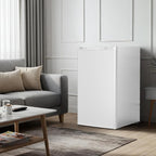 Antarctic Star 3.2 Cu.Ft.Compact Refrigerator with Freezer, Mini Fridge Single Door with Adjustable Thermostat,Removable Glass Shelves for Apartment,Dorm,Office,Kitchen，WHITE