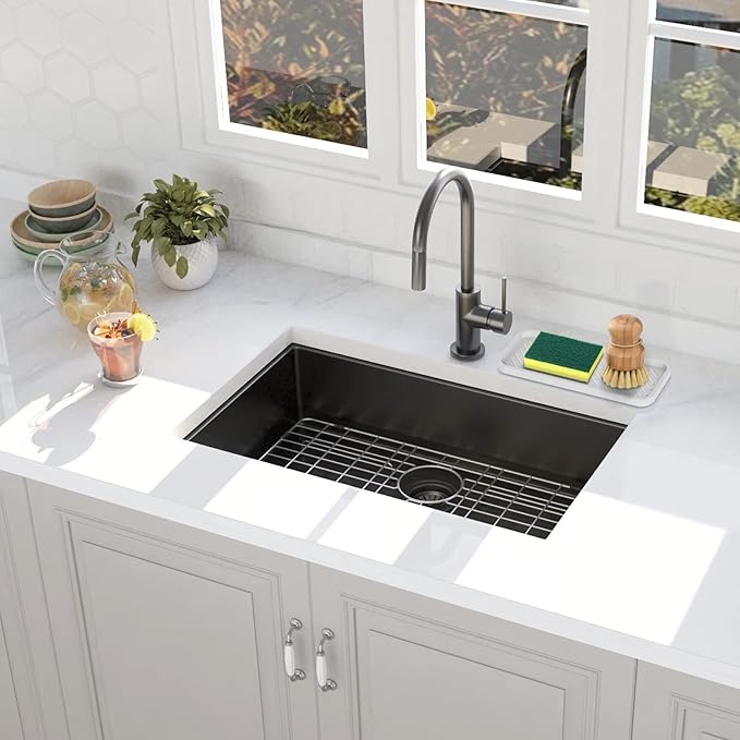 EG-SIPRO Kitchen Sink Organizer Tray,Sponge Holder for Kitchen Sink Bathroom Counter Tray Sponge Caddy Silicone Soap Holder for Soap dispenser, Bottle, Dishwashing Accessories(2-pack)
