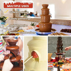 Chocolate Fountains Commercial 5 Tiers 9Lbs Large Chocolate Waterfall Machine Stainless Steel Hot Cheese Fondue Tower Easy Assembly Perfect for Candy BBQ Sauce Ranch Liqueurs Digital-control