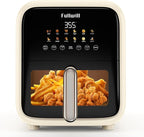 Fullwill Air Fryer with Visible Window, 7.5QT,12-in-1 Multi-Function Air Fry,Roast,Bake, Dehydrate, Fries,Nonstick and Dishwasher-Safe Basket,Family&friends Party,1700W,Creamy White