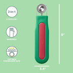 Chef'n Watermelon Scooper and Slicer - 2-in-1 Fruit Scooping Tool and Melon Baller Set for Quick Watermelon Cubes, Fruit Prep, and Summer Snacking - Nesting Kitchen Essentials