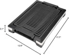 Electric Indoor Grill, 1600W Smokeless Style BBQ Grill with Water-Filled Drip Tray, 15-Inch Nonstick Grate for Steaks & Korean BBQ, Rapid Heating for Searing
