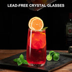 PARACITY Highball Glasses Set of 2, Drinking Glasses 12 Oz, Clear Glass Cups, Tall Tumbler Water Glasses, Glassware Set for Cocktail, Coffee, Mojitos