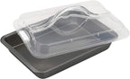 GoodCook Everyday Nonstick Steel Bake-N-Take Oblong Pan, 9" x 13" with Lid, Gray
