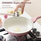 SENSARTE Nonstick Ceramic Frying Pan 11-Inch, Healthy Non Toxic Skillet, Induction Compatible Omelet Pan with Heat Resistant Handle, PFAS-Free, Pink