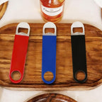 KTOJOY 3 Pack Bottle Openers,Beer Bottle Openers, Speed Openers, Stainless Steel Flat Bottle Opener with Exquisite Packaging, for Kitchen, Bar or Restaurant 7 inches Red, Black, Blue
