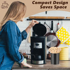 100 PCS Coffee Stirrer and Holder Set 6 inch Wooden Coffee Stirrers with Round Ends Disposable Coffee Stir Sticks Beverage Stirrer Sticks Plastic Drink Stirrer Holder for Cafe Drink Stations Bar