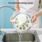 Salad Spinner Stainless Steel，Manual lettuce dryer With lid, basin, drain frame and non-slip base,lettuce spinner with Quick Spin,Spaghetti & Chip Strainer BPA Free,Easy Clean,5qt
