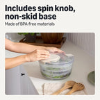 Amazon Basics Salad Spinner, BPA-Free, 4.2 qt., Linen Gray