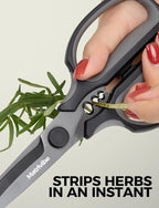 Heavy Duty Kitchen Shears, All Purpose Herb and Kitchen Scissors for food,Japanese 420J2 Stainless Steel,Titanium Coated, Detachable Blades and Soft TPR Handle,Dishwasher Safe