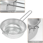 Metal Fine Mesh Strainer and Colander for Kitchen with Handle, Stainless Steel Pasta Strainer/Kitchen Funnel/Collander/Sifter for Strain/Wash Vegetables, Fruits, Spaghetti, Rice (10.2＂)