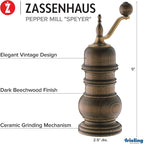 Zassenhaus Speyer 5.1-Inch Dark Stained Beech Pepper Mill
