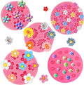 5Pcs Flower Silicone Candy Mold, Mini Fondant Chocolate Molds Small Rose Flower Resin Soap Ice Cube Wax Melt baking Mold for Cake Cupcake Decorationg (pink)