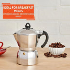 Imusa 6 Cup Stovetop Espresso Maker with Heart Shaped Knob, Silver