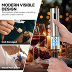 Crenova Wine Opener Electric, Rechargeable Wine Bottle Opener, Automatic Corkscrew with Vacuum Stopper, Aerator Pourer, Foil Cutter, Display Base, House Warming Gifts for New Home Wedding Birthday